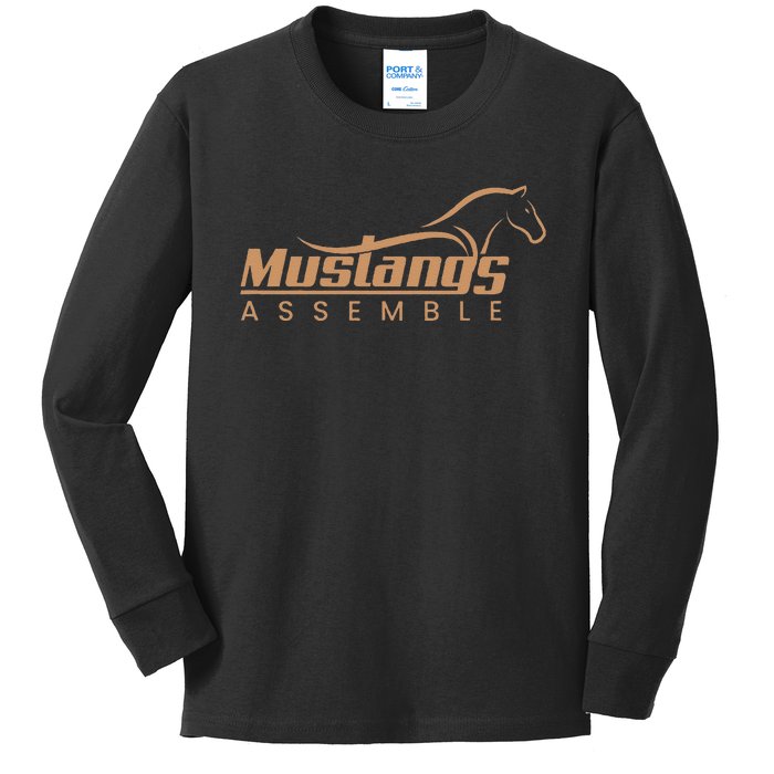 Mustangs Assemble Kids Long Sleeve Shirt