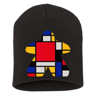 Modern Art Meeple Short Acrylic Beanie