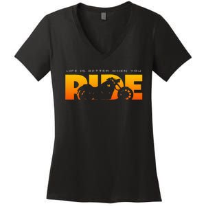 Motorcycle Apparel Motorcycle Women's V-Neck T-Shirt