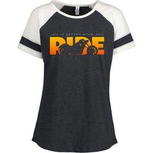 Motorcycle Apparel Motorcycle Enza Ladies Jersey Colorblock Tee