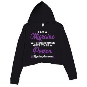 Migraine Awareness Month Pain Relief Hope Quote Great Gift Crop Fleece Hoodie