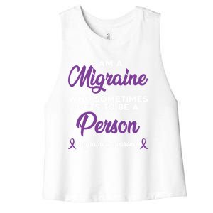 Migraine Awareness Month Pain Relief Hope Quote Great Gift Women's Racerback Cropped Tank