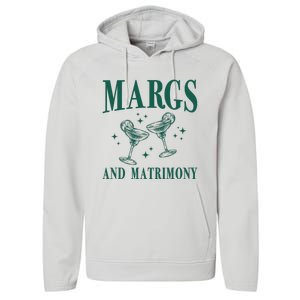 Margs And Matrimony Bachelorette Party Margarita Bach Performance Fleece Hoodie