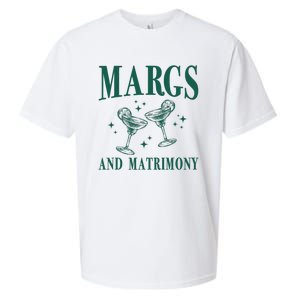 Margs And Matrimony Bachelorette Party Margarita Bach Sueded Cloud Jersey T-Shirt