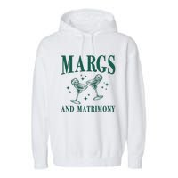 Margs And Matrimony Bachelorette Party Margarita Bach Garment-Dyed Fleece Hoodie