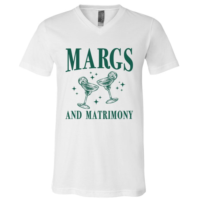 Margs And Matrimony Bachelorette Party Margarita Bach V-Neck T-Shirt