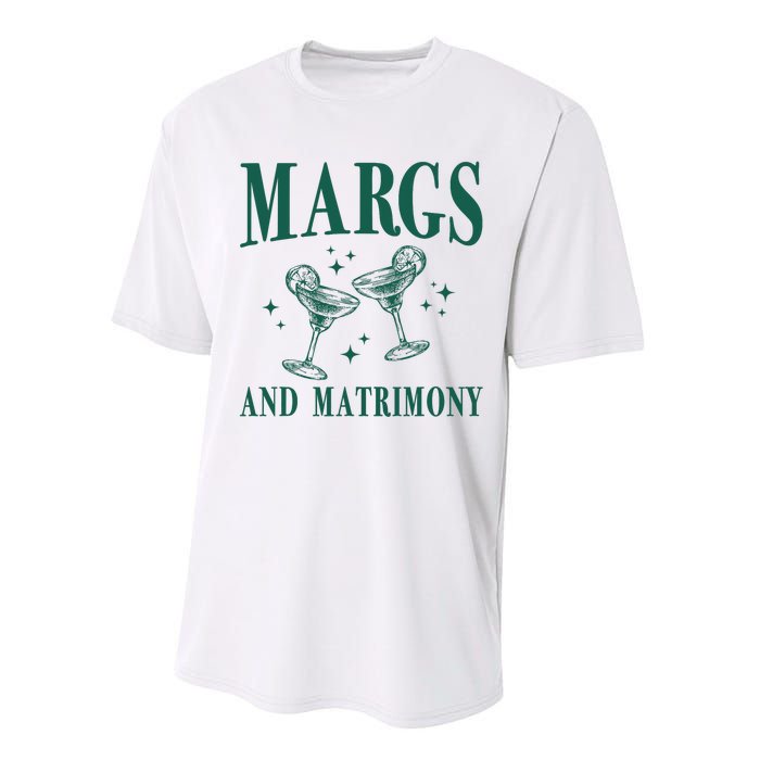 Margs And Matrimony Bachelorette Party Margarita Bach Performance Sprint T-Shirt