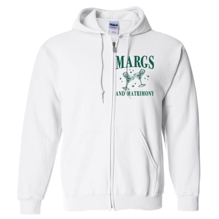 Margs And Matrimony Bachelorette Party Margarita Bach Full Zip Hoodie