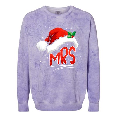 Mr. And Mrs. Christmas Santa Claus Matching His Hers Colorblast Crewneck Sweatshirt