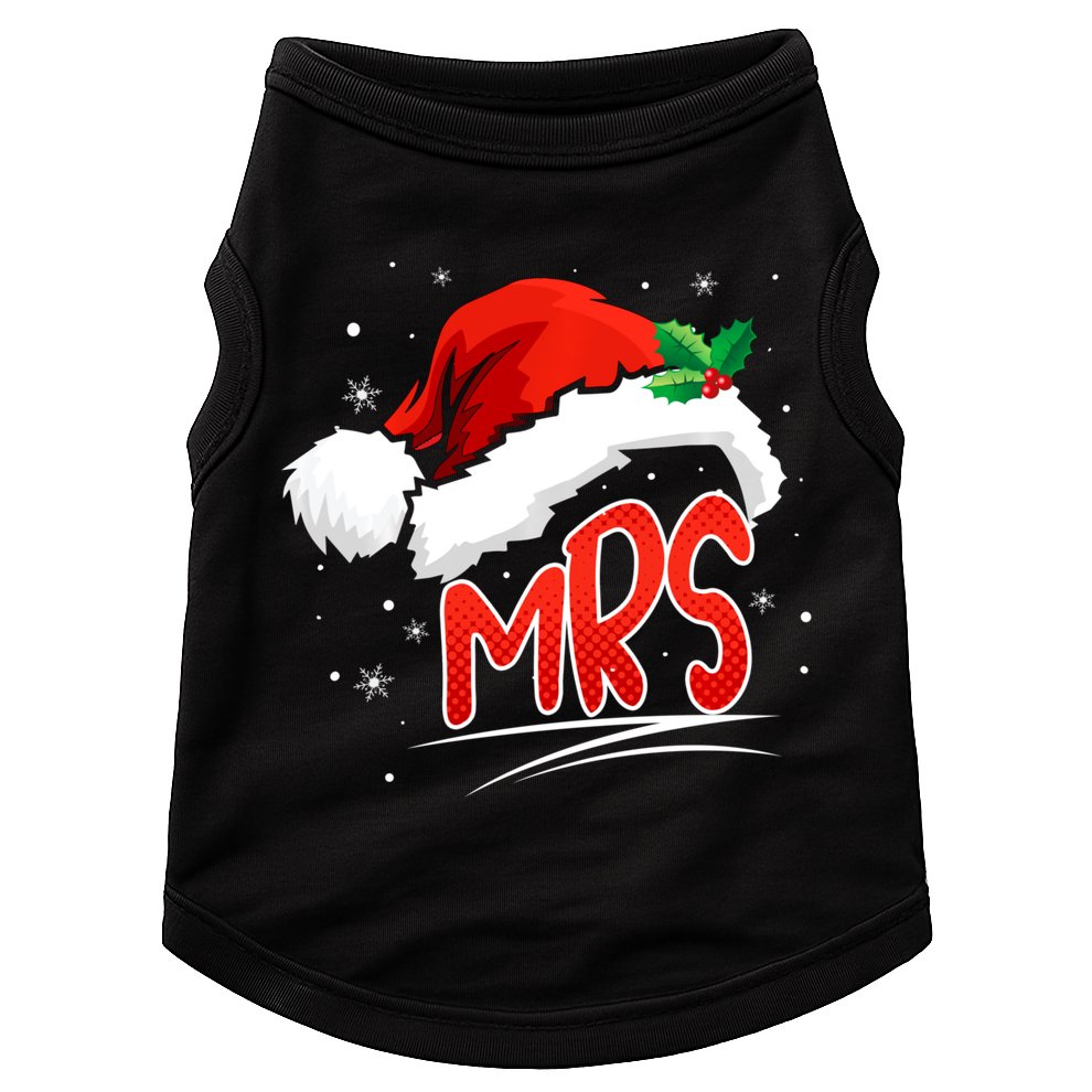 Mr. And Mrs. Christmas Santa Claus Matching His Hers Doggie Tank