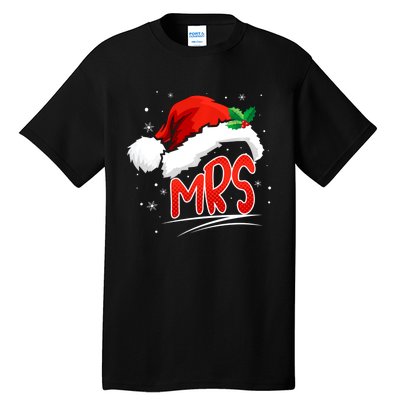 Mr. And Mrs. Christmas Santa Claus Matching His Hers Tall T-Shirt