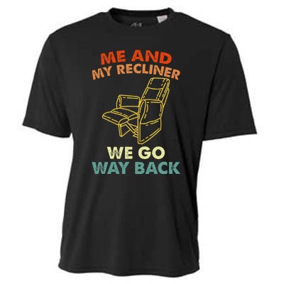 Me And My Recliner Go Way Back Funny Dad Jokes Cooling Performance Crew T-Shirt