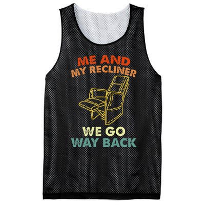 Me And My Recliner Go Way Back Funny Dad Jokes Mesh Reversible Basketball Jersey Tank