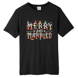 Merry and Married First Christmas Pajama Couples Matching Tall Fusion ChromaSoft Performance T-Shirt