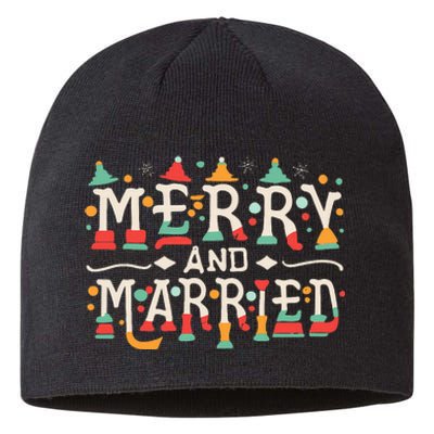 Merry and Married First Christmas Pajama Couples Matching Sustainable Beanie