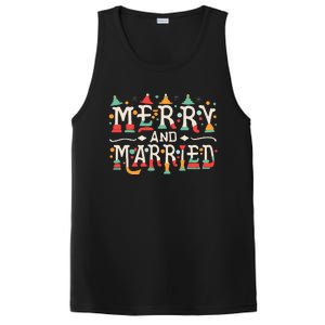 Merry and Married First Christmas Pajama Couples Matching PosiCharge Competitor Tank