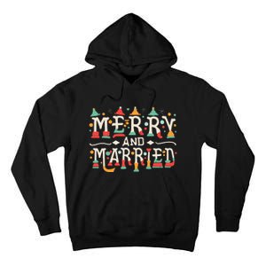 Merry and Married First Christmas Pajama Couples Matching Tall Hoodie