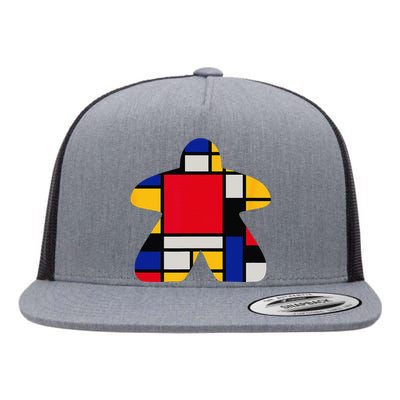 Modern Art Meeple Flat Bill Trucker Hat