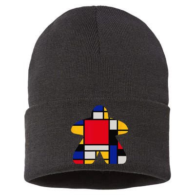 Modern Art Meeple Sustainable Knit Beanie