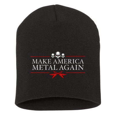 Make America Metal Again Trump Rock Heavy Music Thrash Gift Short Acrylic Beanie