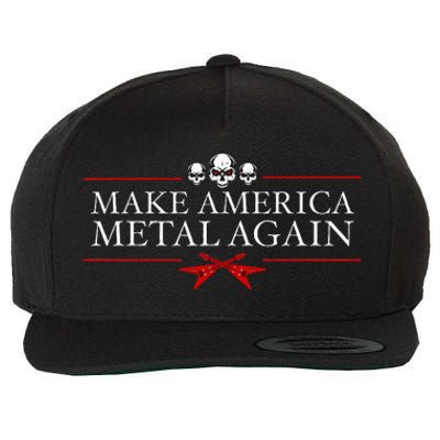 Make America Metal Again Trump Rock Heavy Music Thrash Gift Wool Snapback Cap