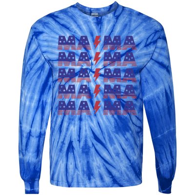 Mama American Mom For Mom And Grandma Great Gift Tie-Dye Long Sleeve Shirt