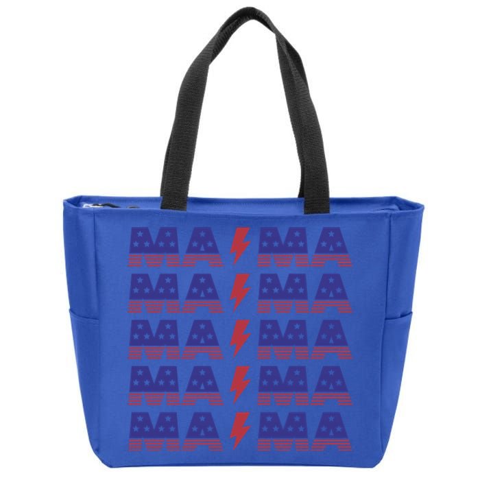 Mama American Mom For Mom And Grandma Great Gift Zip Tote Bag