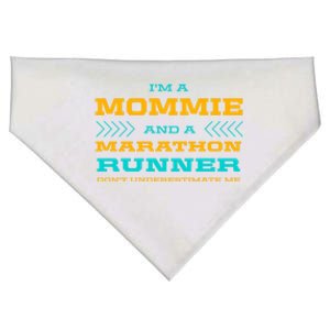 Mommie And Marathon Runner Funny Running Humor Sprinting Mom Gift USA-Made Doggie Bandana