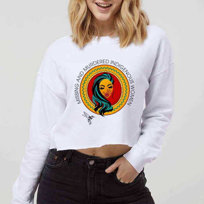 Missing And Murdered Indigenous Native American Cropped Pullover Crew