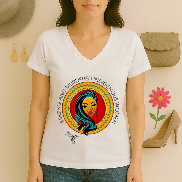 Missing And Murdered Indigenous Native American Women's V-Neck T-Shirt