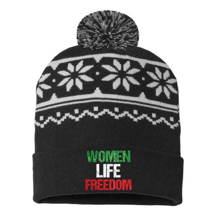 Mahsa Amini , MAHSAAMINI , Iran Women Life Freedom USA-Made Snowflake Beanie