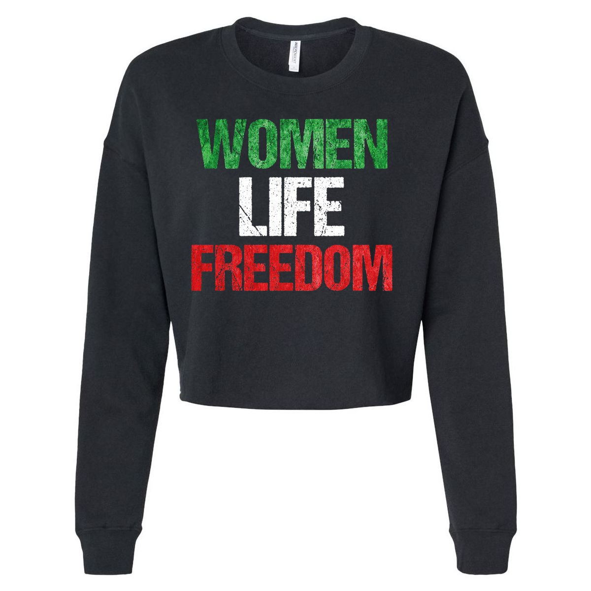 Mahsa Amini , MAHSAAMINI , Iran Women Life Freedom Cropped Pullover Crew
