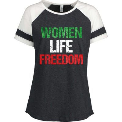 Mahsa Amini , MAHSAAMINI , Iran Women Life Freedom Enza Ladies Jersey Colorblock Tee