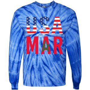 Moorish American Morocco Flag Moroccan Soccer Supporter Gift Tie-Dye Long Sleeve Shirt