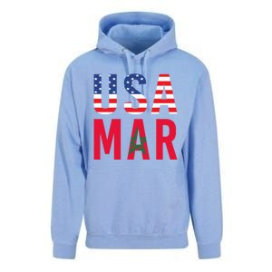 Moorish American Morocco Flag Moroccan Soccer Supporter Gift Unisex Surf Hoodie