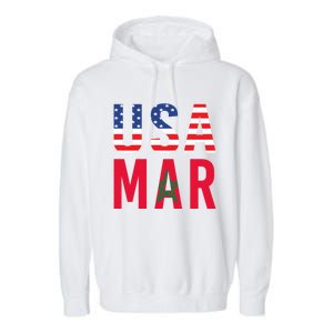 Moorish American Morocco Flag Moroccan Soccer Supporter Gift Garment-Dyed Fleece Hoodie