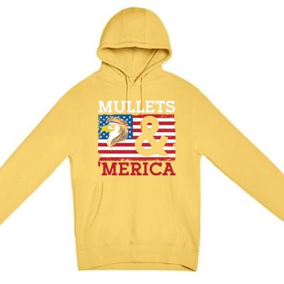 Mullets And Merica Eagle Mullet Hairstyle Funny Gift Premium Pullover Hoodie