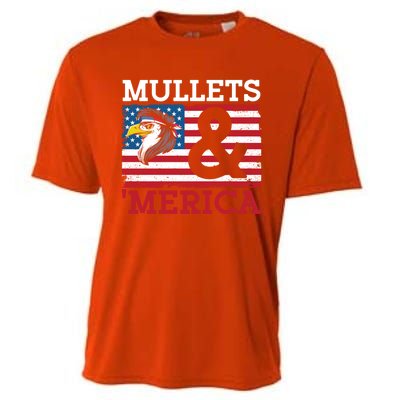 Mullets And Merica Eagle Mullet Hairstyle Funny Gift Cooling Performance Crew T-Shirt