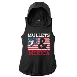 Mullets And Merica Eagle Mullet Hairstyle Funny Gift Ladies PosiCharge Tri-Blend Wicking Draft Hoodie Tank