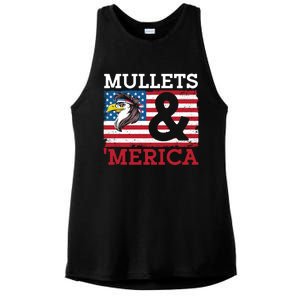 Mullets And Merica Eagle Mullet Hairstyle Funny Gift Ladies PosiCharge Tri-Blend Wicking Tank