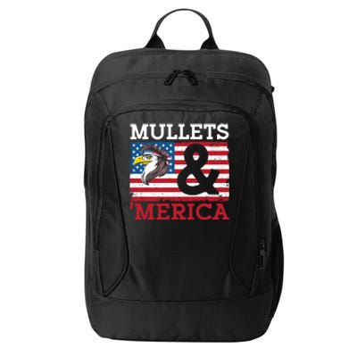 Mullets And Merica Eagle Mullet Hairstyle Funny Gift City Backpack