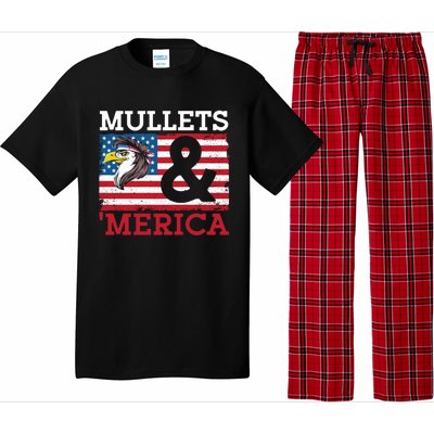 Mullets And Merica Eagle Mullet Hairstyle Funny Gift Pajama Set