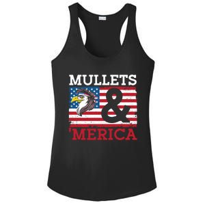 Mullets And Merica Eagle Mullet Hairstyle Funny Gift Ladies PosiCharge Competitor Racerback Tank