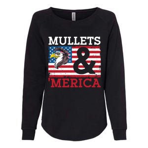 Mullets And Merica Eagle Mullet Hairstyle Funny Gift Womens California Wash Sweatshirt