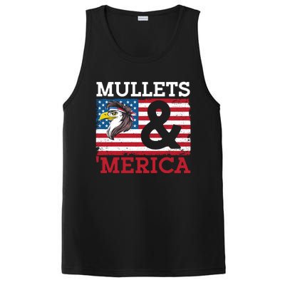 Mullets And Merica Eagle Mullet Hairstyle Funny Gift PosiCharge Competitor Tank