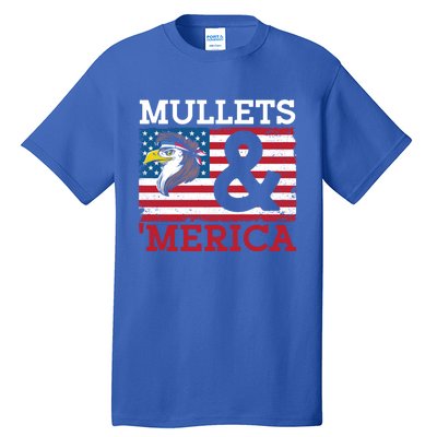 Mullets And Merica Eagle Mullet Hairstyle Funny Gift Tall T-Shirt