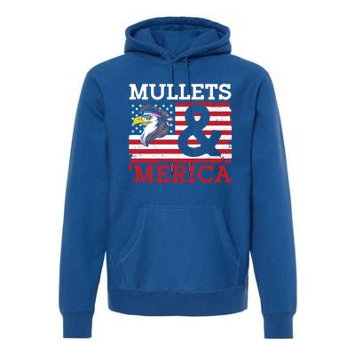 Mullets And Merica Eagle Mullet Hairstyle Funny Gift Premium Hoodie