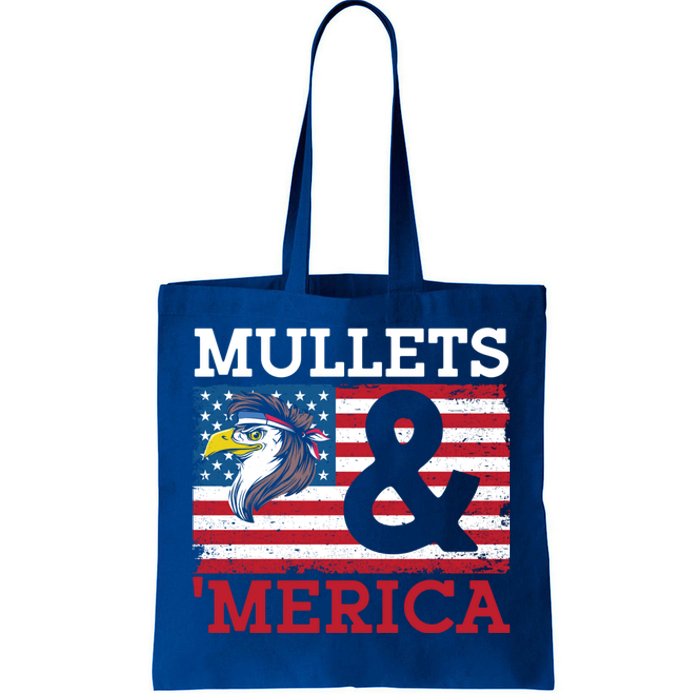 Mullets And Merica Eagle Mullet Hairstyle Funny Gift Tote Bag