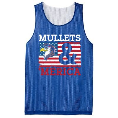 Mullets And Merica Eagle Mullet Hairstyle Funny Gift Mesh Reversible Basketball Jersey Tank