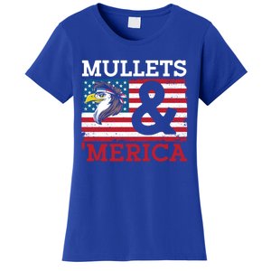 Mullets And Merica Eagle Mullet Hairstyle Funny Gift Women's T-Shirt